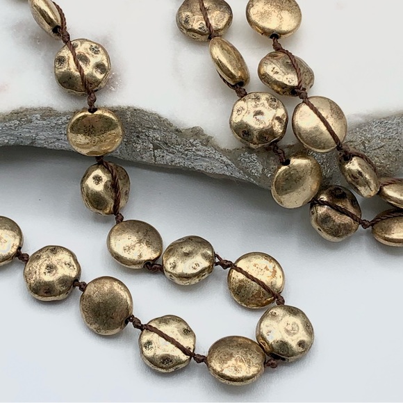 Lucky Brand Single Strand Textured Bead Station Necklace - Picture 7 of 13